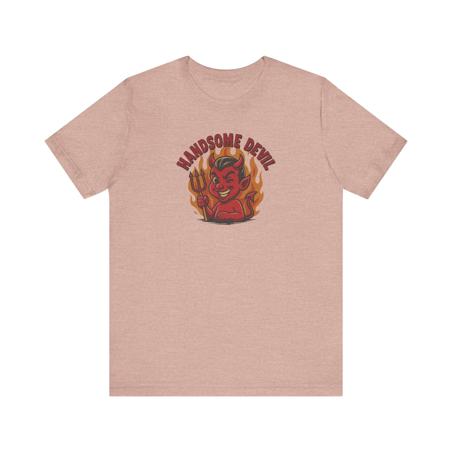 Handsome Devil — Fiery Retro Halloween Tee (Light)