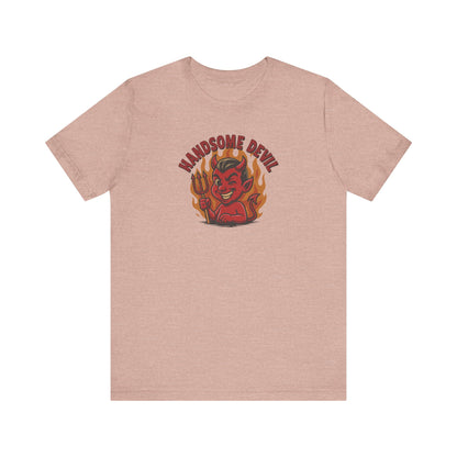 Handsome Devil — Fiery Retro Halloween Tee (Light)