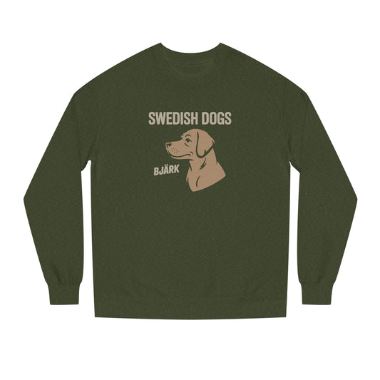 His Bjärk Is Worse Than His Bite – Minimalist Dog Pun Retro Sweatshirt (Light)