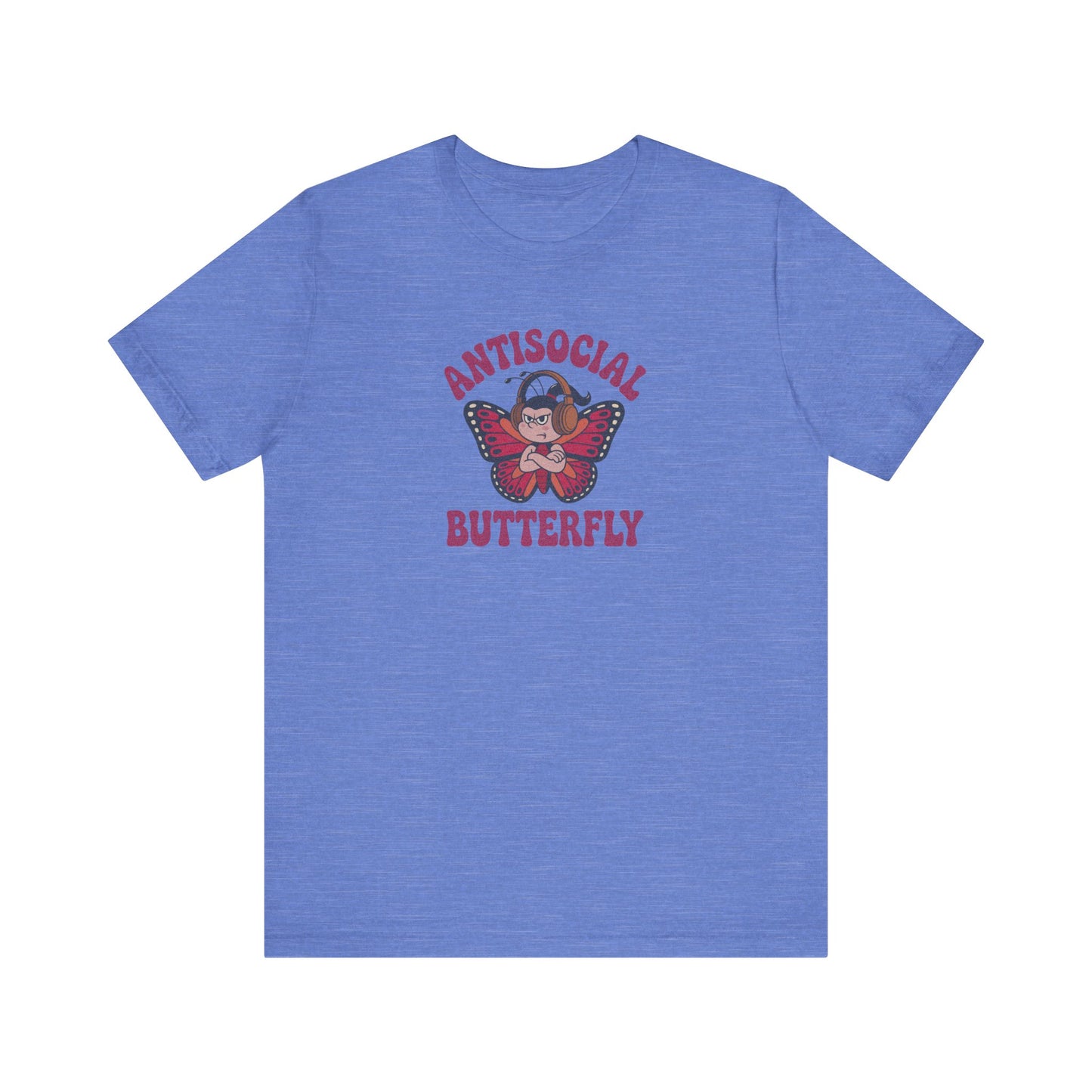 Antisocial Butterfly (Female) — Retro Workout Tee (Light)