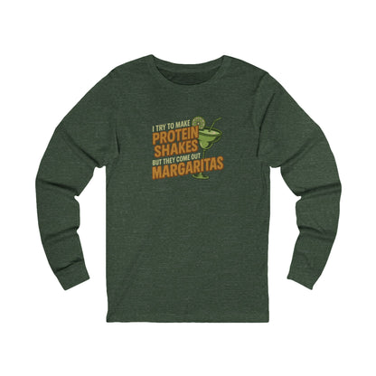 Protein Shakes (Oops, All Margaritas) — Retro Long Sleeve (Dark)