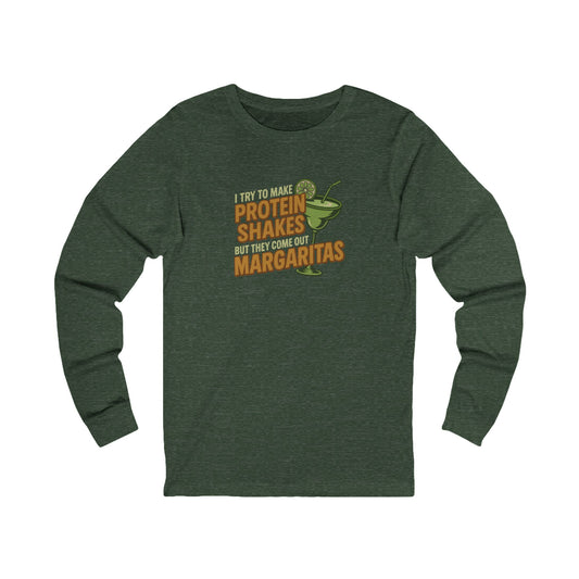 Protein Shakes (Oops, All Margaritas) — Retro Long Sleeve (Dark)
