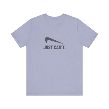 Just Can’t Athletic Parody — Retro Workout Tee (Light)