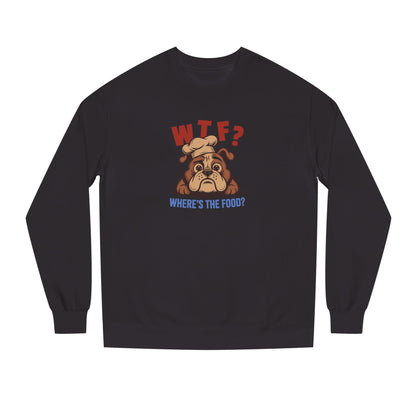 WTF? Where’s the Food? — Bulldog Chef Retro Sweatshirt (Dark)