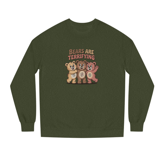 Bears Are Terrifying (Cute Remix) — Retro Sweatshirt (Dark)