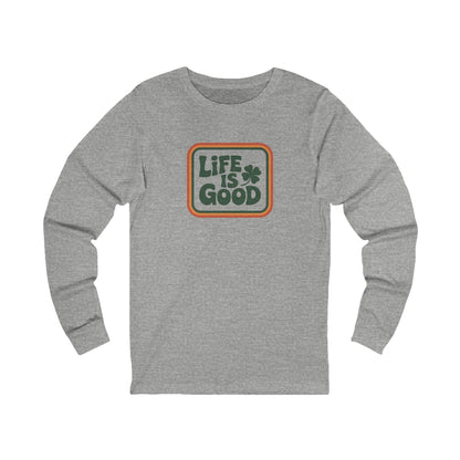 Life Is Good, Shamrock Style — St. Patrick’s Retro Long Sleeve (Light)