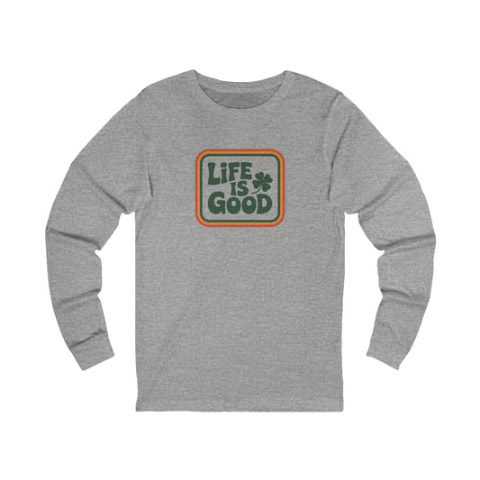 Life Is Good, Shamrock Style — St. Patrick’s Retro Long Sleeve (Light)