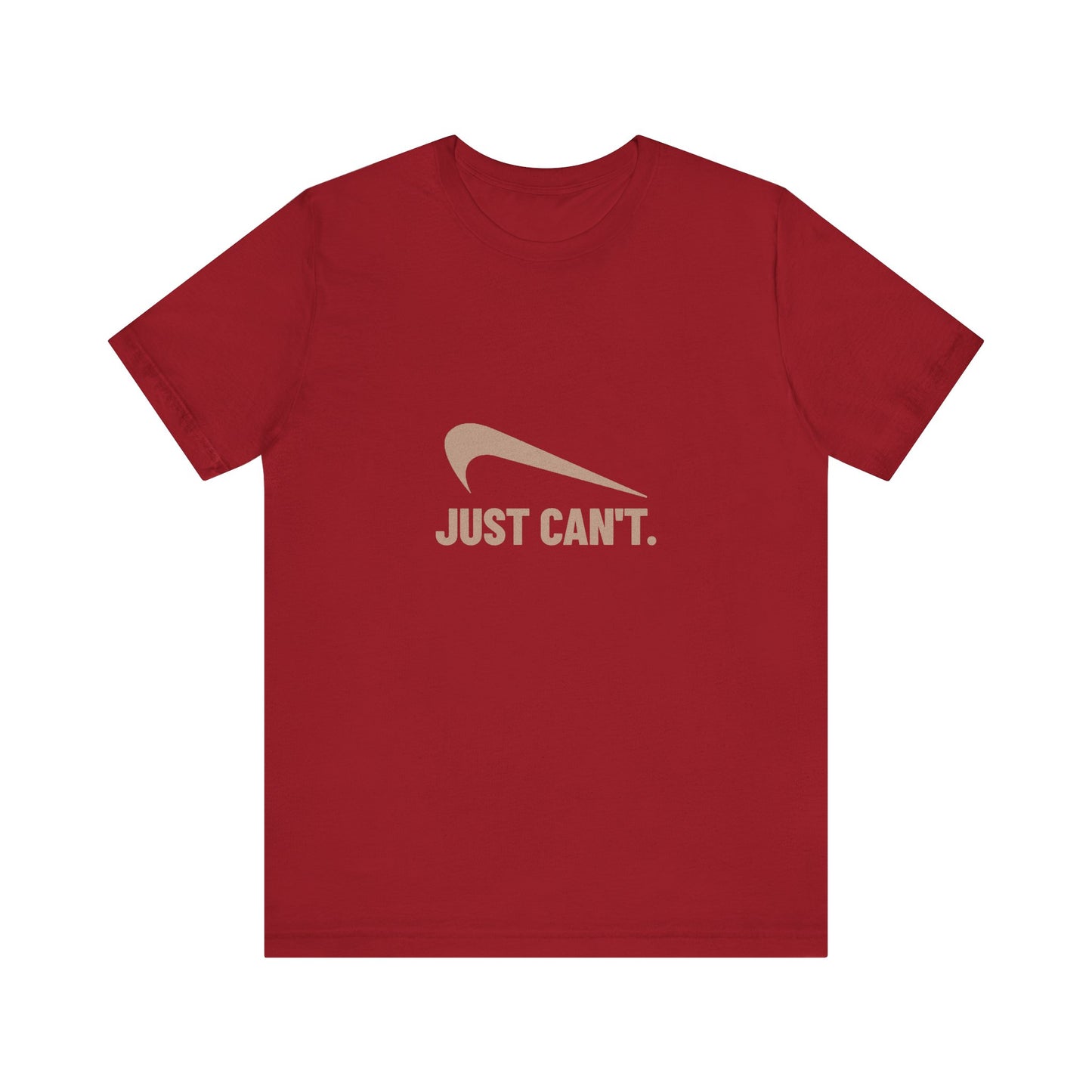 Just Can’t Athletic Parody — Retro Workout Tee (Dark)