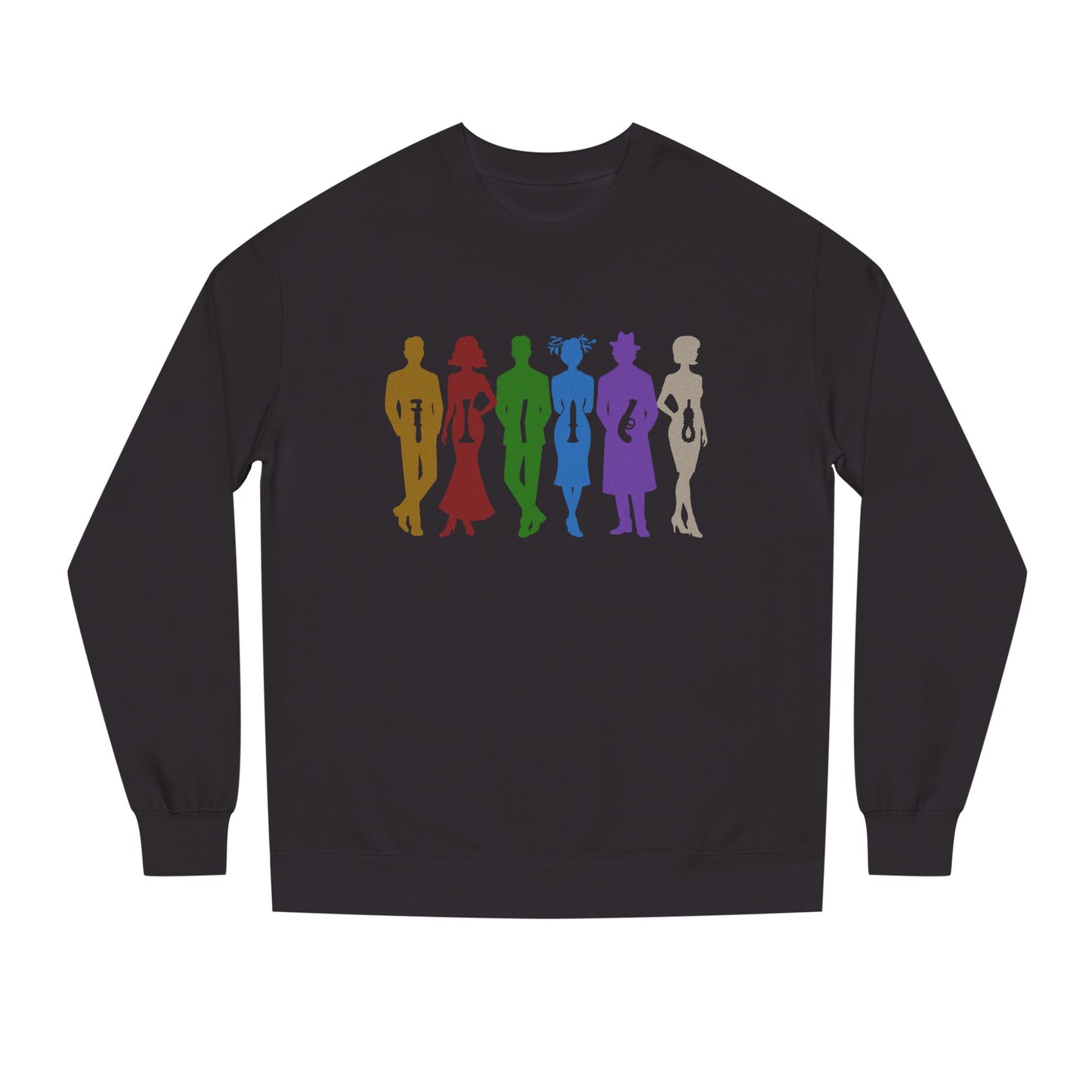 The Usual Suspects, Properly Armed — Clue Retro Sweatshirt (Dark)