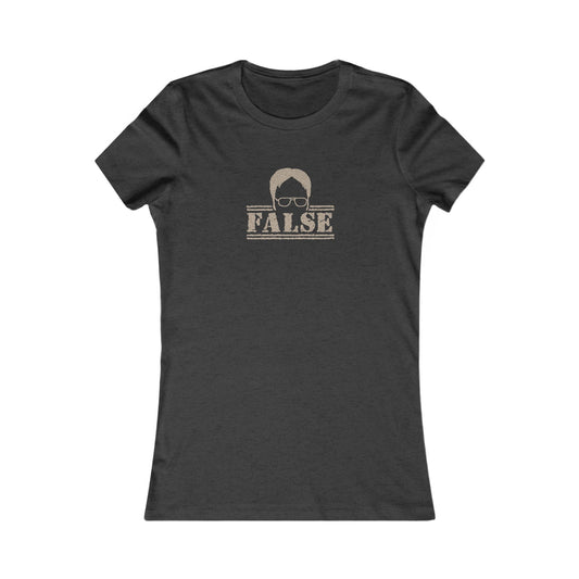 Dwight Schrute FALSE —  The Office-Inspired Retro Women's Tee (Dark)