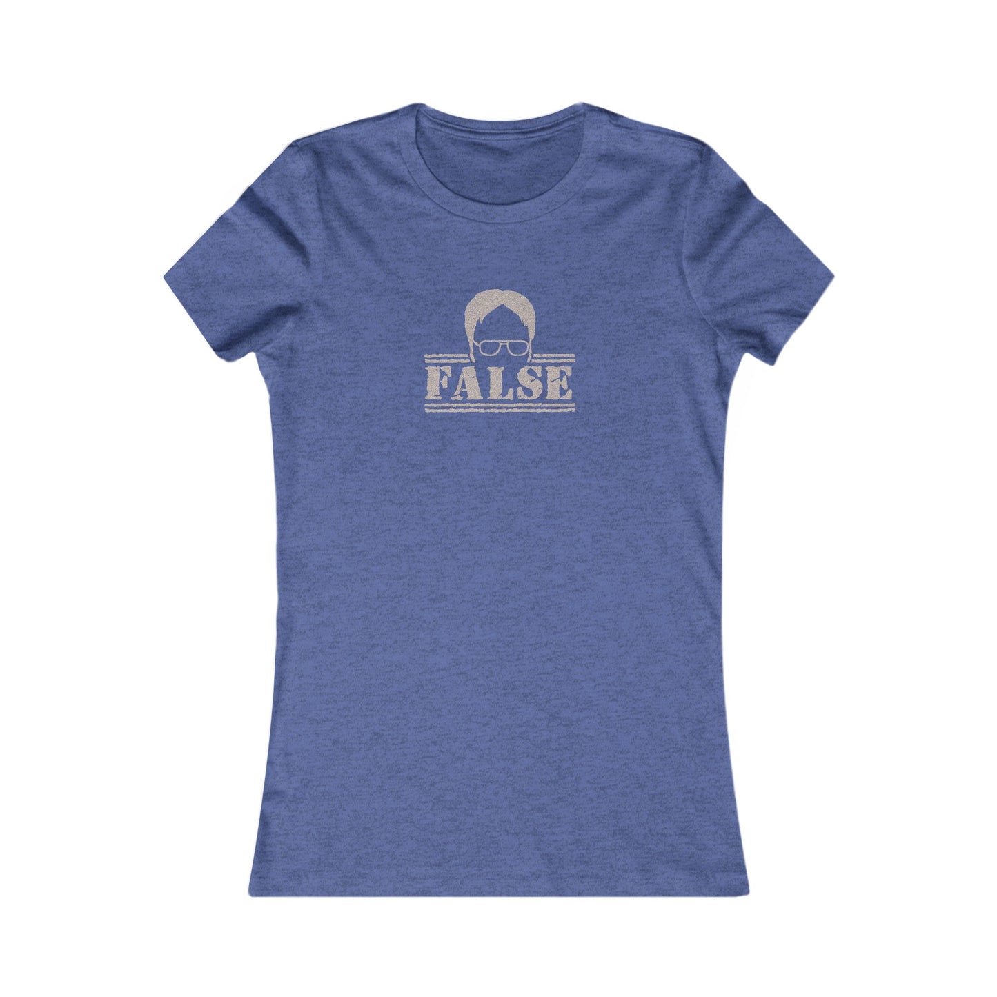 Dwight Schrute FALSE —  The Office-Inspired Retro Women's Tee (Dark)
