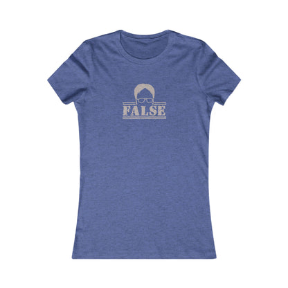 Dwight Schrute FALSE —  The Office-Inspired Retro Women's Tee (Dark)
