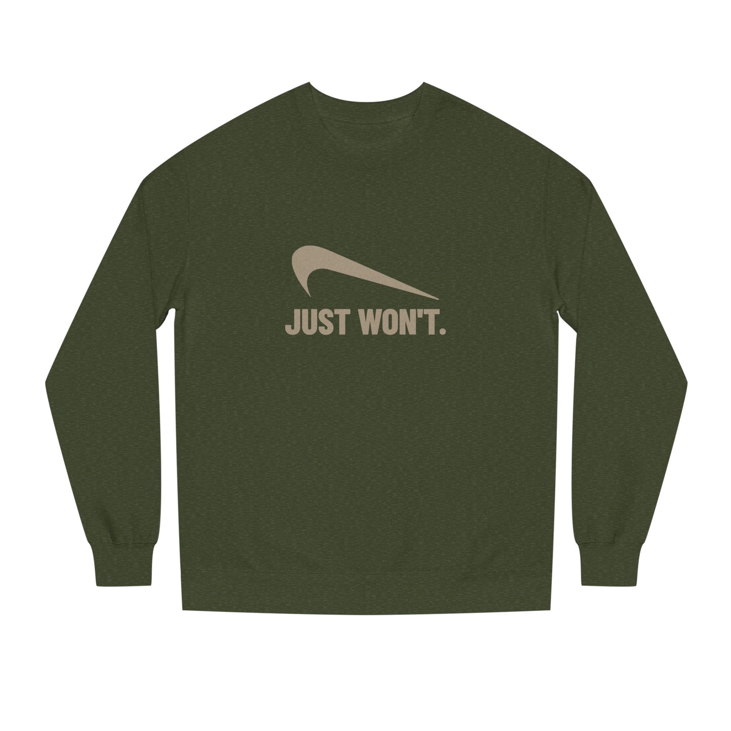 Just Won’t Athletic Parody — Retro Workout Sweatshirt (Dark)