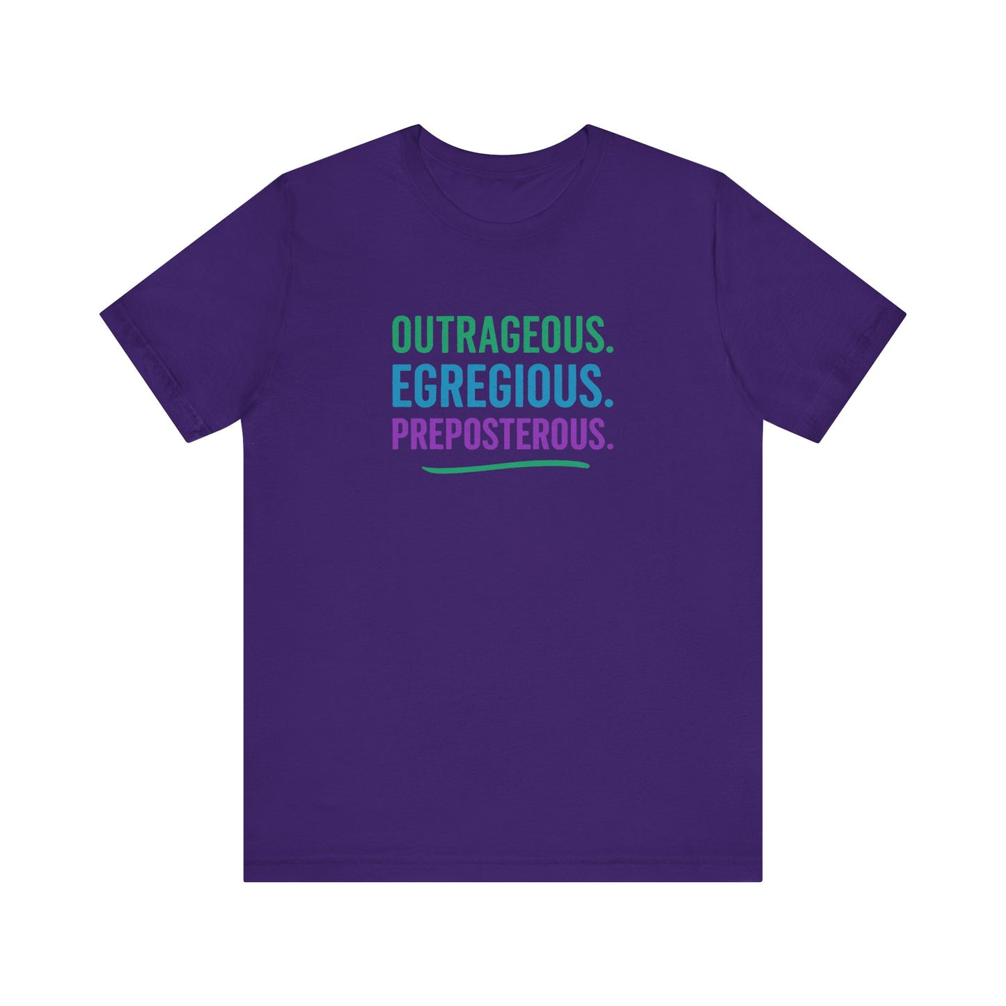 Outrageous Egregious Preposterous (Cool Gradient) — Seinfeld Retro Tee (Dark)