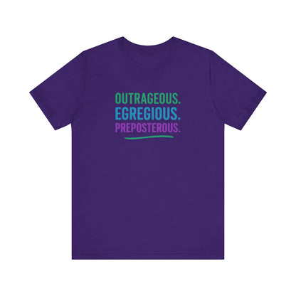 Outrageous Egregious Preposterous (Cool Gradient) — Seinfeld Retro Tee (Dark)