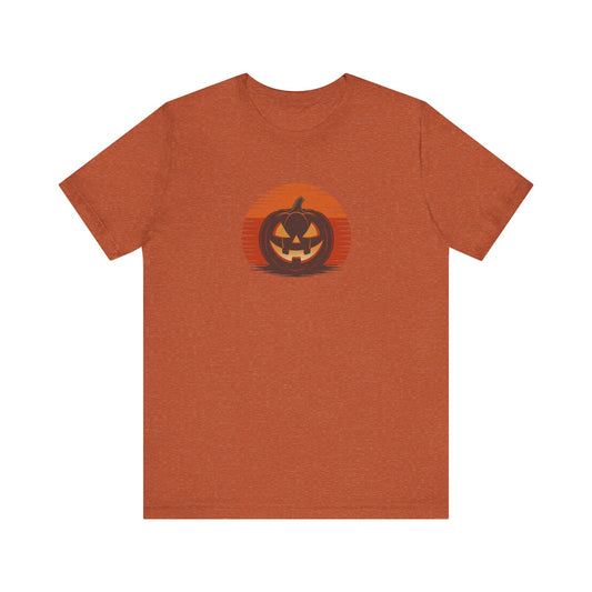 Retro Jack: Sliced Sunset — Halloween Sunset Tee (Light)