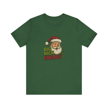 Big Nick Energy — Retro Santa Christmas Tee (Dark)