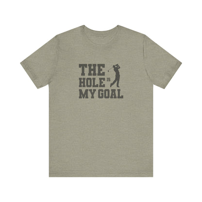 The Hole Is My Goal — Golf Silhouette Retro Tee (Light)