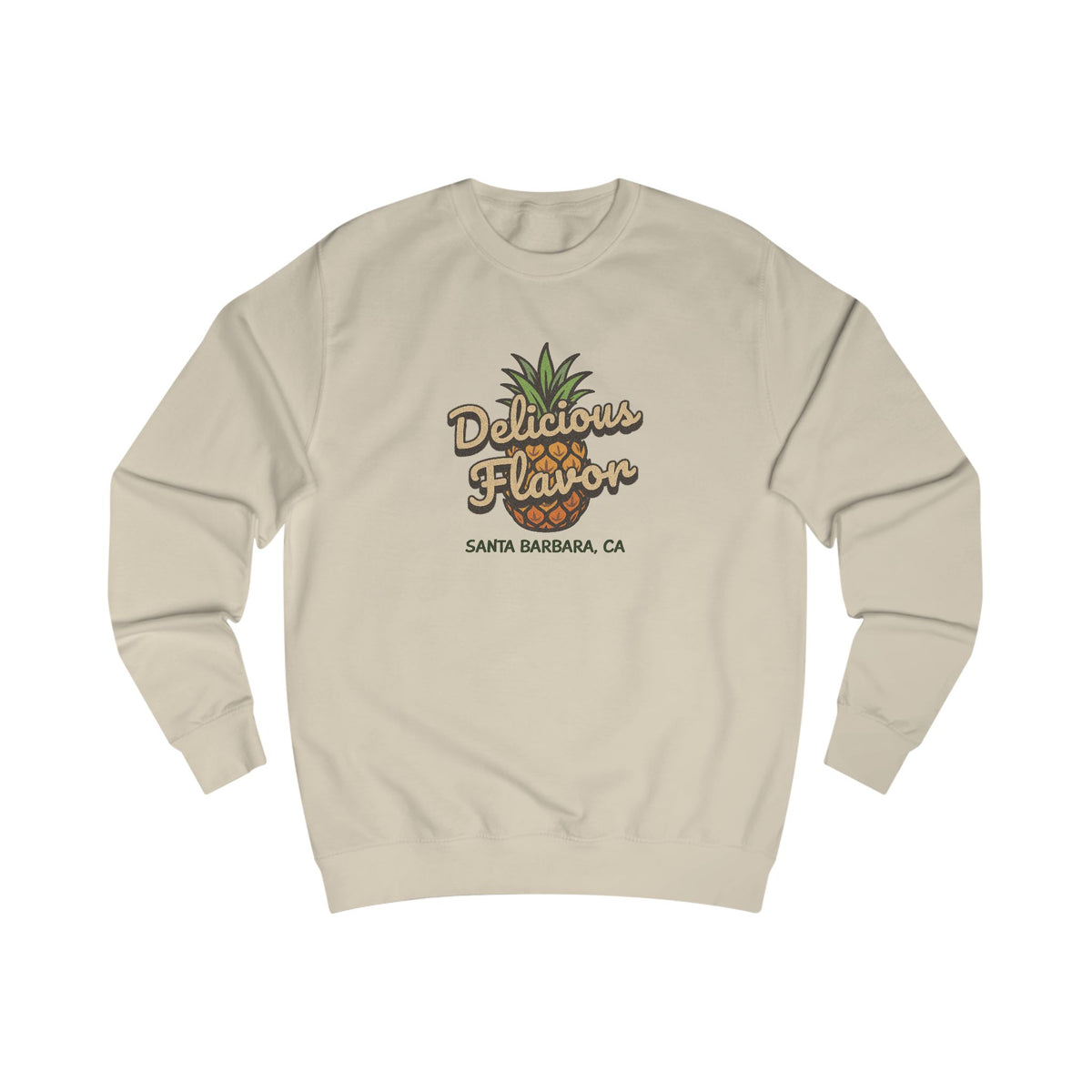 Delicious Flavor — Santa Barbara Pineapple Retro Sweatshirt (Light)