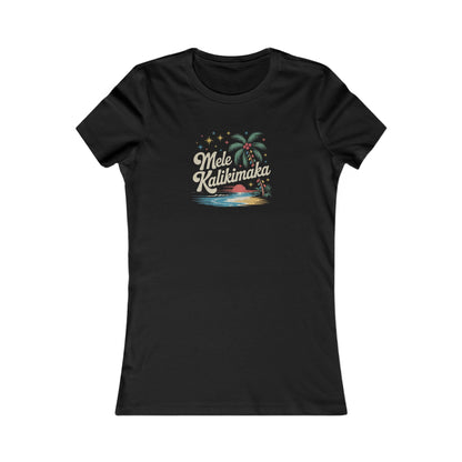 Mele Kalikimaka — Retro Hawaiian Christmas Women's Tee (Dark)