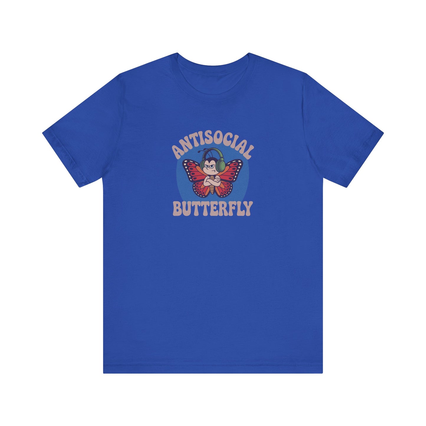 Antisocial Butterfly (Male) — Retro Workout Tee (Dark)