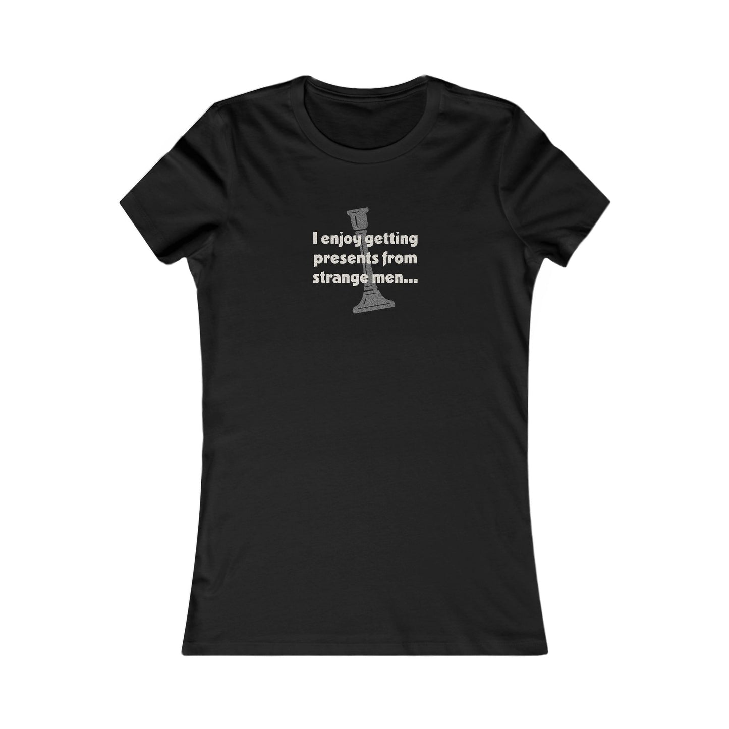 I Enjoy Getting Presents From Strange Men — Clue Retro Women's Tee (Dark)