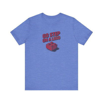 Go Step on a LEGO — Red Plastic Brick Retro Tee (Light)