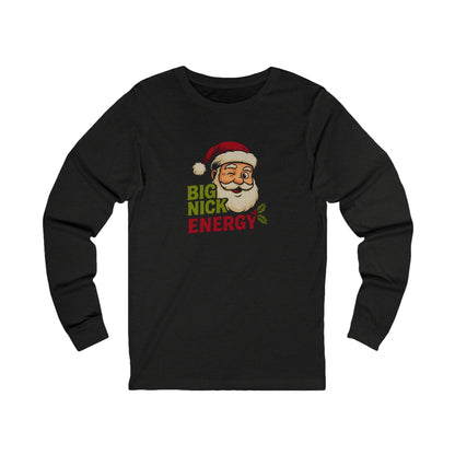 Big Nick Energy — Retro Santa Christmas Long Sleeve (Dark)