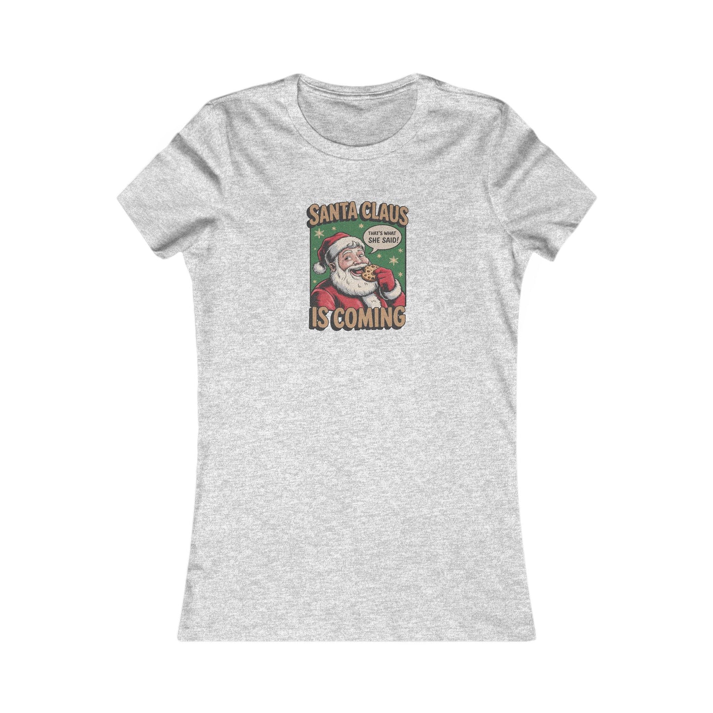 Santa Claus is Coming — Vintage Christmas Women's Tee (Light)