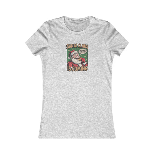 Santa Claus is Coming — Vintage Christmas Women's Tee (Light)