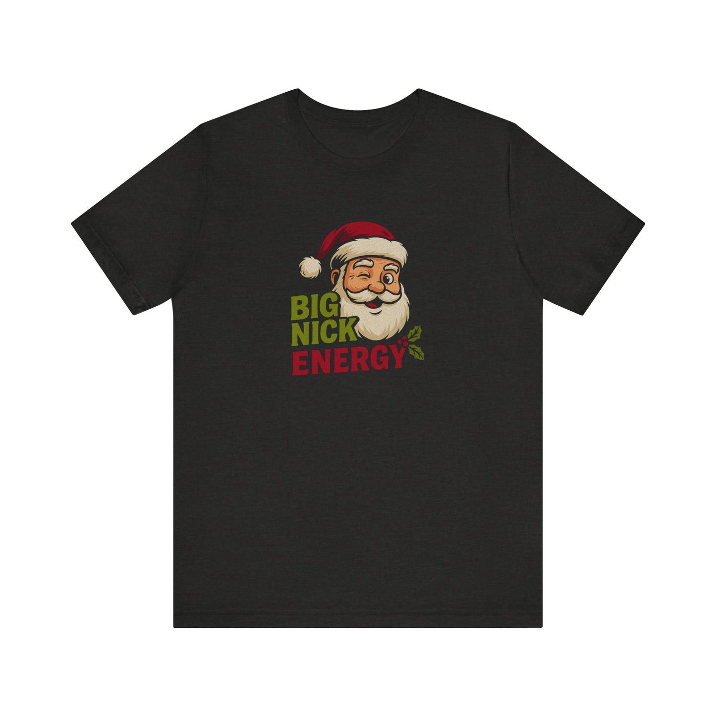 Big Nick Energy — Retro Santa Christmas Tee (Dark)