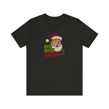Big Nick Energy — Retro Santa Christmas Tee (Dark)