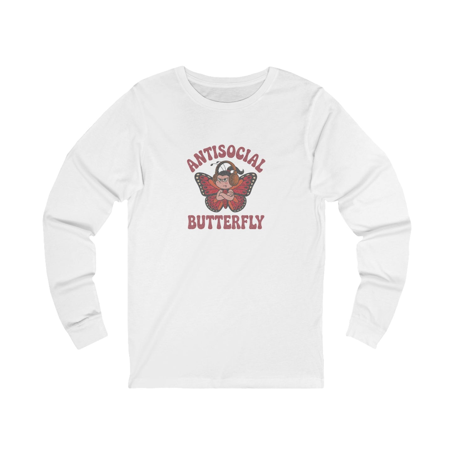 Antisocial Butterfly (Female) — Retro Workout Long Sleeve (Light)