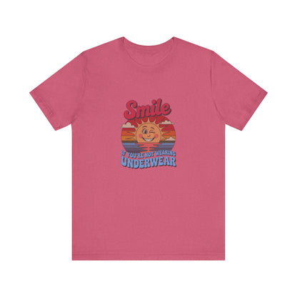 Smile If You’re Not Wearing Underwear — Retro Tee (Light)