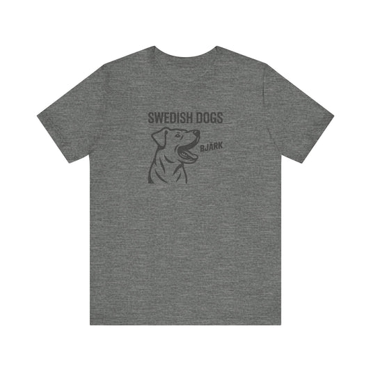 His Bjärk Is Worse Than His Bite – Minimalist Dog Pun Retro Tee (Light)