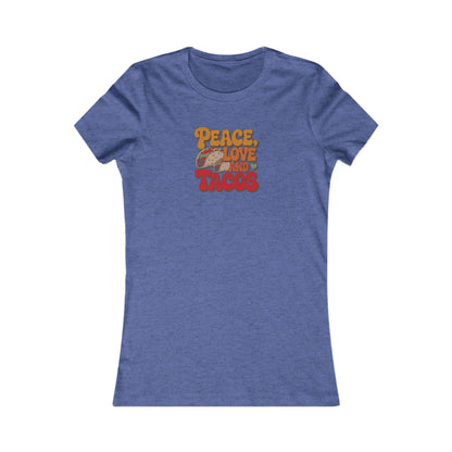 Peace, Love, and Tacos — Retro Foodie Women's Tee (Dark)