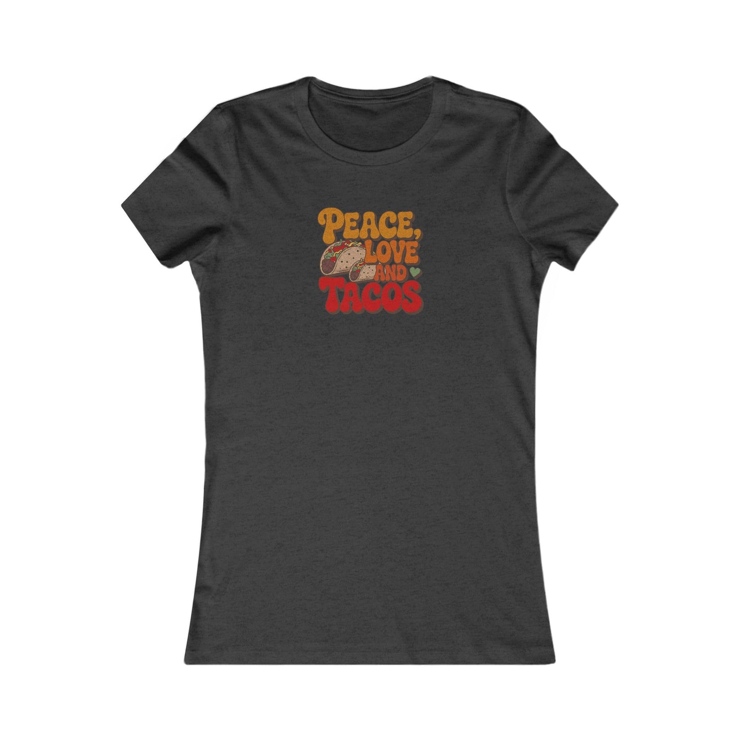 Peace, Love, and Tacos — Retro Foodie Women's Tee (Dark)