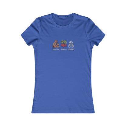 Bears, Beets, Battlestar (Captions) — Retro Women's Tee (Dark)