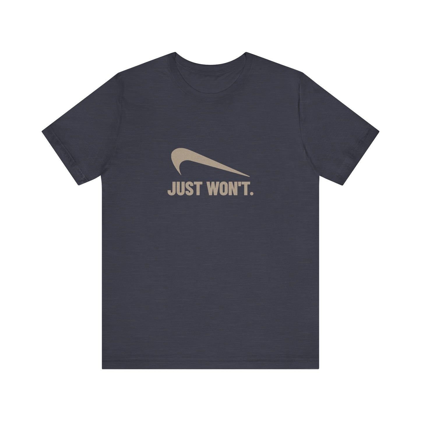 Just Won’t Athletic Parody — Retro Workout Tee (Dark)