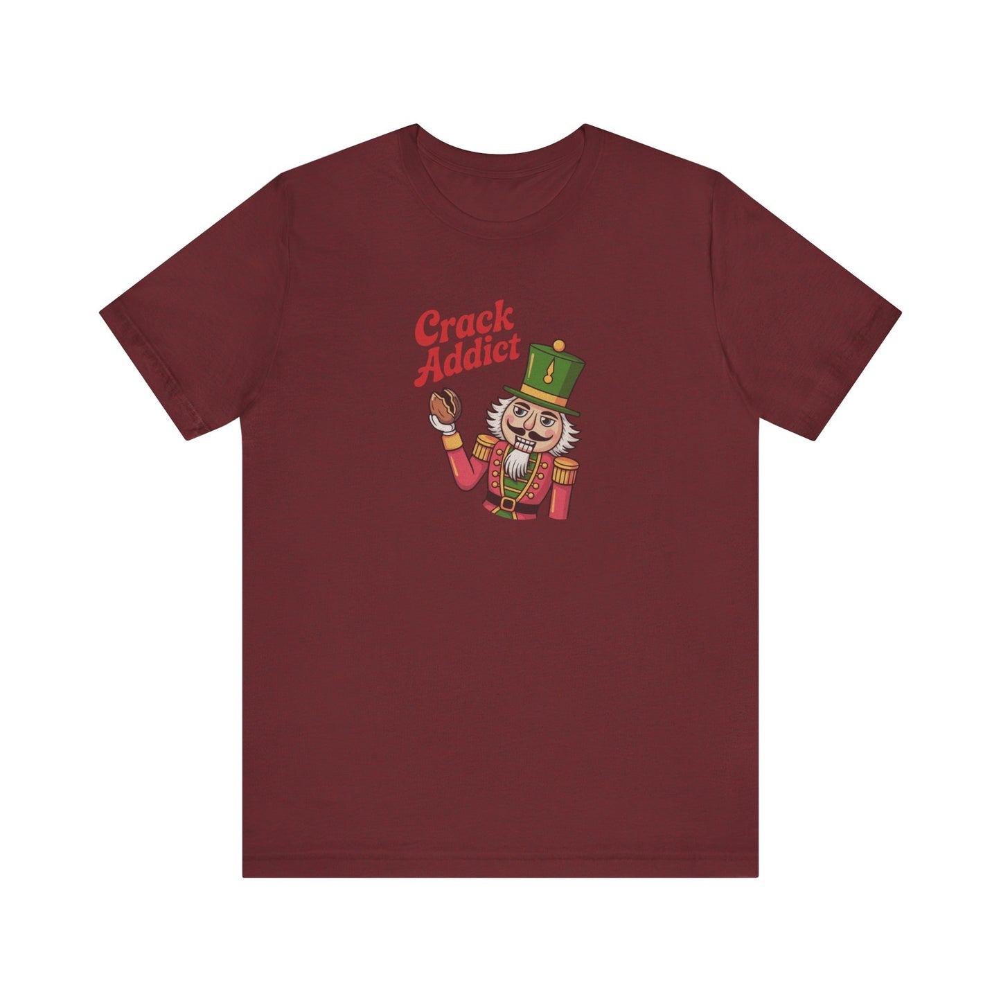 Crack Addict Nutcracker — Vintage Christmas Retro Tee (Dark)