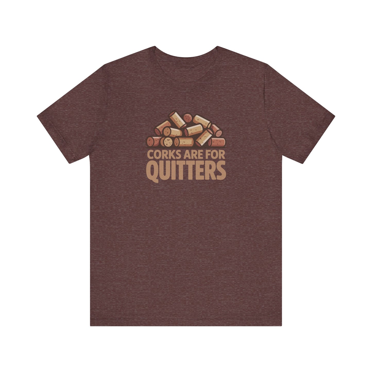 Corks Are For Quitters – Wine Lover Retro Tee (Dark)