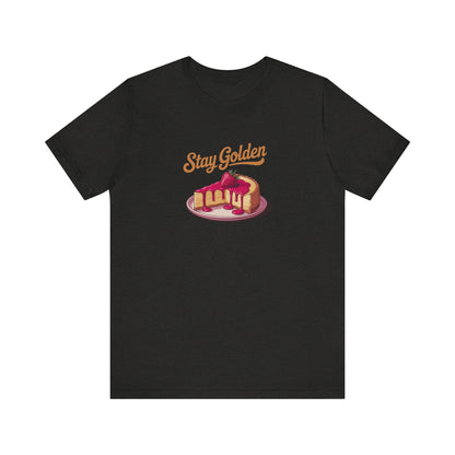 Stay Golden — Retro Cheesecake Graphic Tee (Dark)