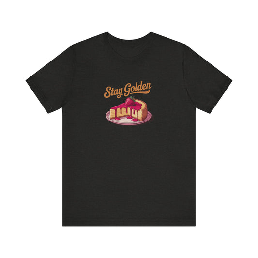 Stay Golden — Retro Cheesecake Graphic Tee (Dark)