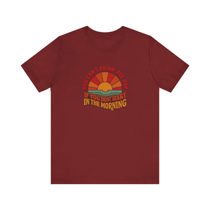 You Can't Drink All Day PSA — Retro Sunrise Tee (Dark)