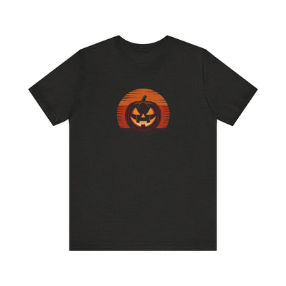 Retro Jack: Sliced Sunset — Halloween Sunset Tee (Dark)
