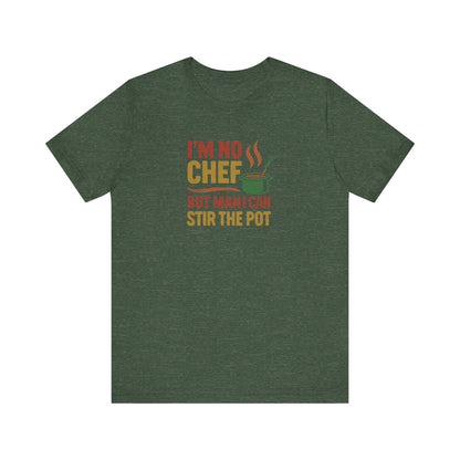 I'm No Chef, But Man I Stir the Pot — Retro Tee (Dark)