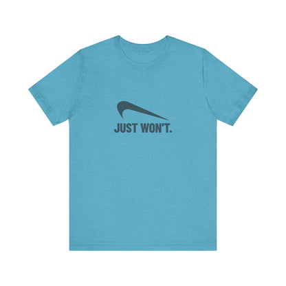 Just Won’t Athletic Parody — Retro Workout Tee (Light)