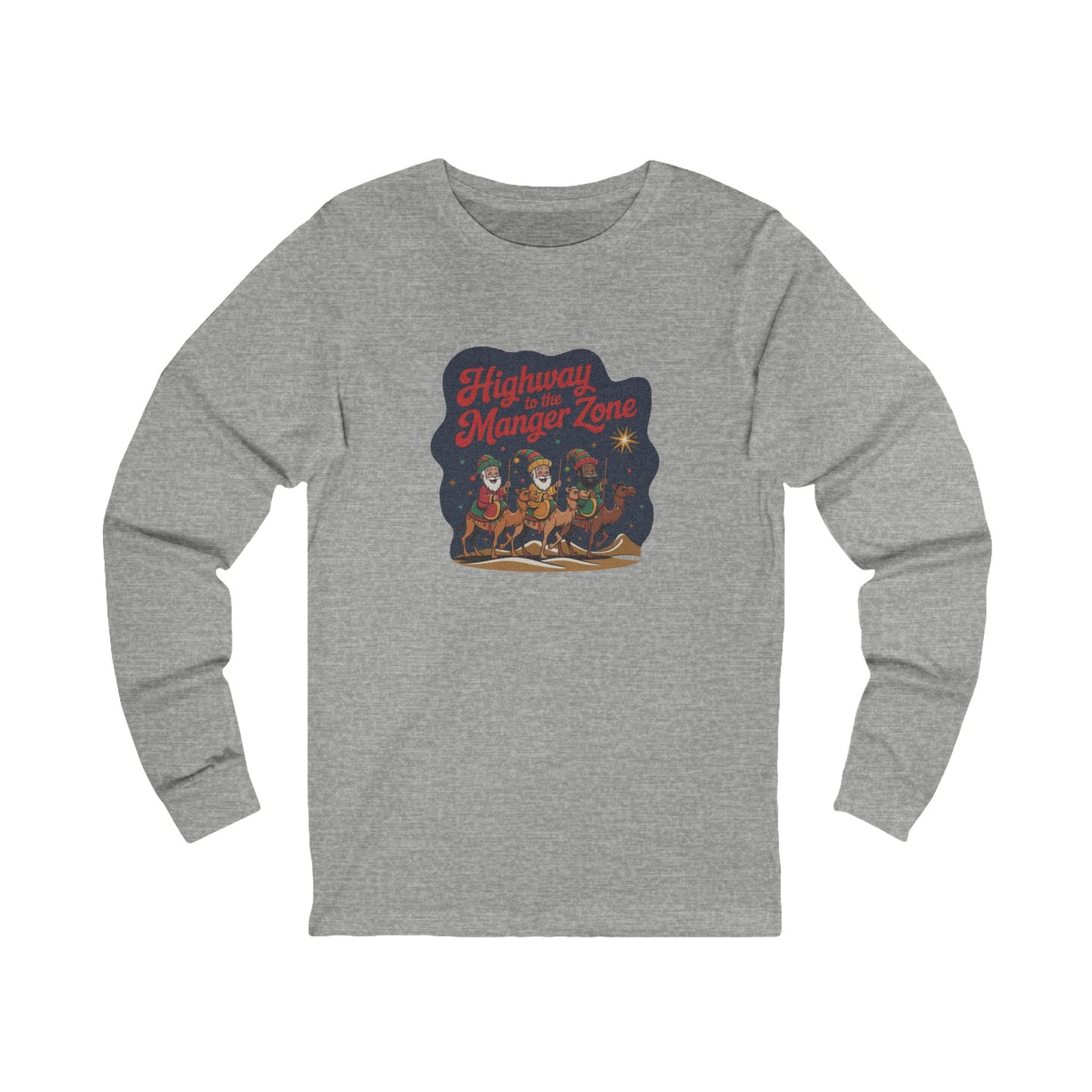Highway to the Manger Zone — Top Gun-Inspired Christmas Long Sleeve (Light)