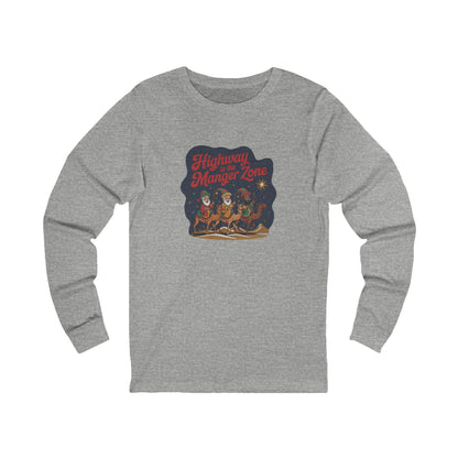 Highway to the Manger Zone — Top Gun-Inspired Christmas Long Sleeve (Light)