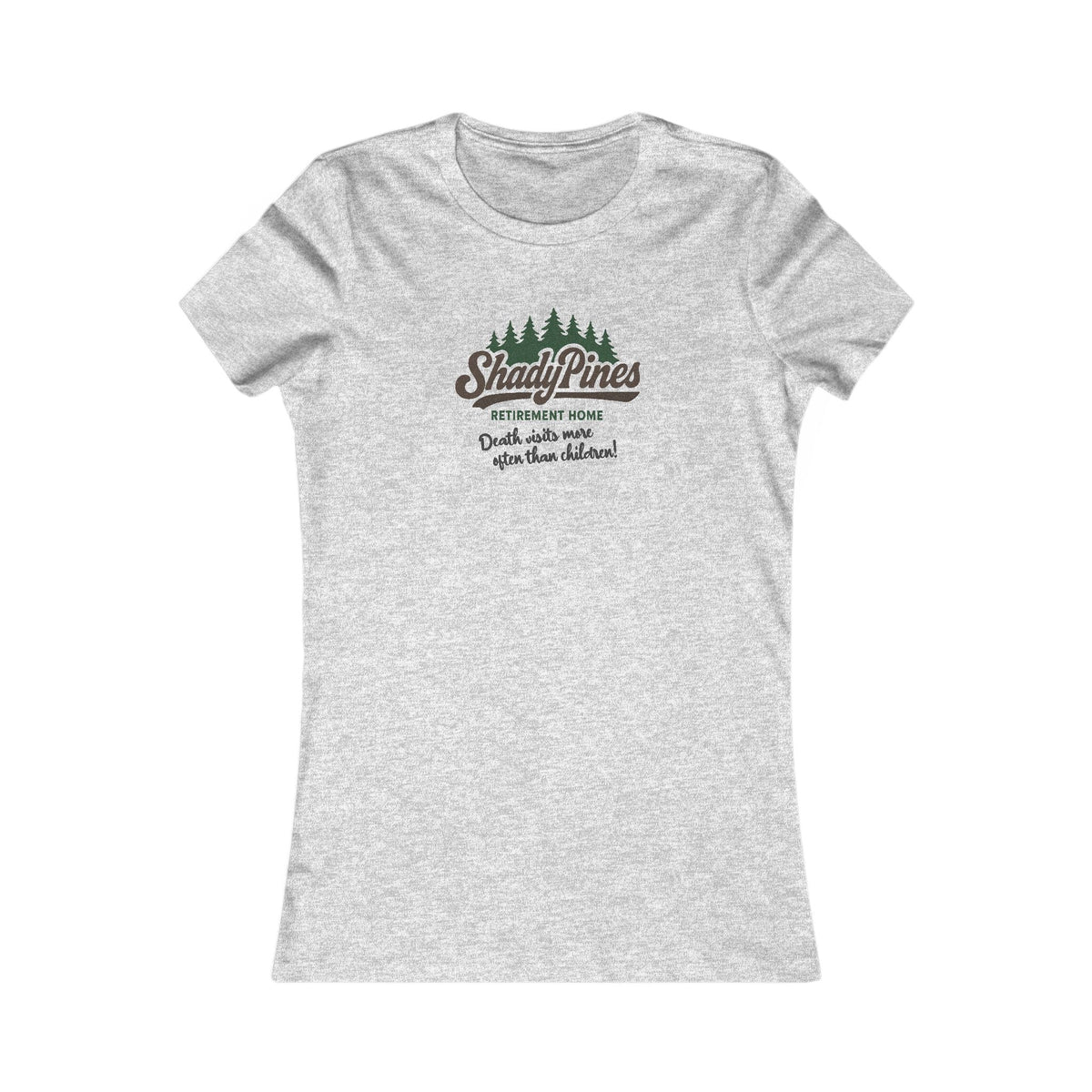 Shady Pines (Death Visits More Often Than Children) — Retro Women's Tee (Light)